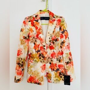 NWT Zara Basic Floral Blazer Size XS